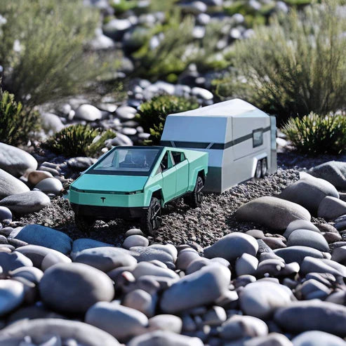 1:32 Tesla Pickup Truck With Trailer