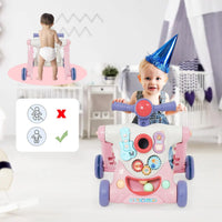 6in1 Multi-functional Baby Activity Musical Walker - Pink