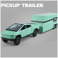 1:35 Diecast Mini Tesla Pickup Truck With Trailer
