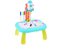 Kids Spaceship Pattern Painting Projection Table - Green