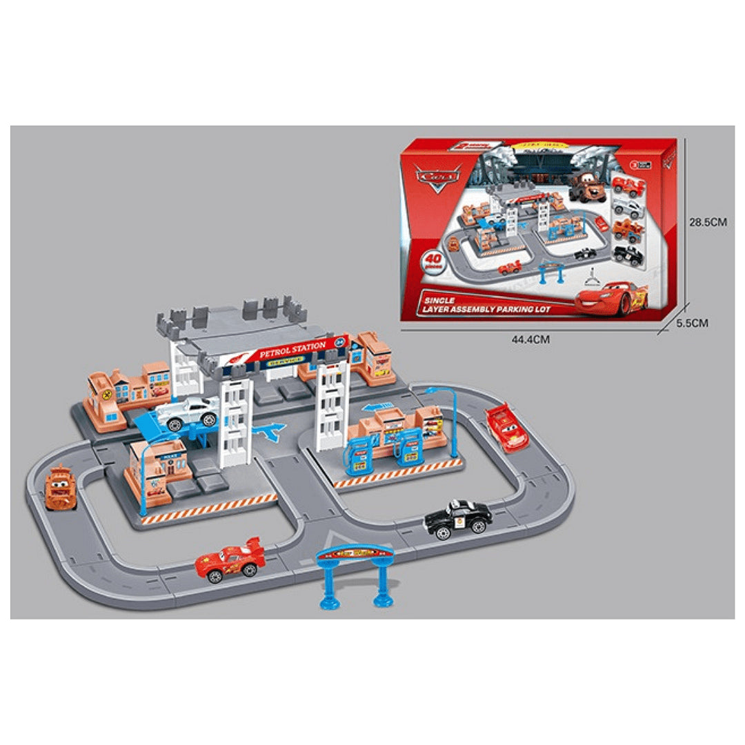 40Pcs DIY Manual Petrol Station Track Set