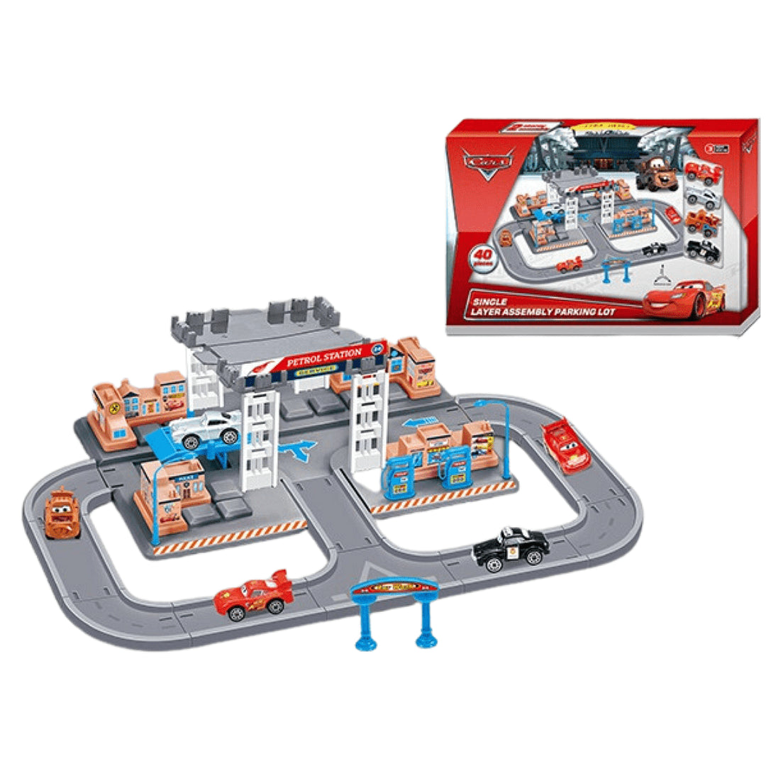 40Pcs DIY Manual Petrol Station Track Set