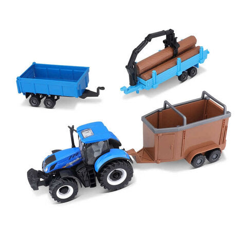 Bburago Farm Land T7.315 HD Tractor With Trailers