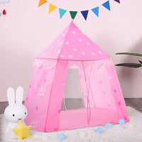 Kids Foldable Castle Play Tent House With Storage Bag - Pink