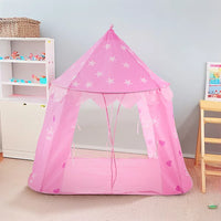 Kids Foldable Castle Play Tent House With Storage Bag - Pink