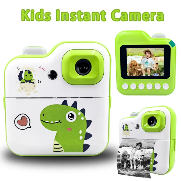 Kids Dinosaur Instant Digital Print Camera With Lights