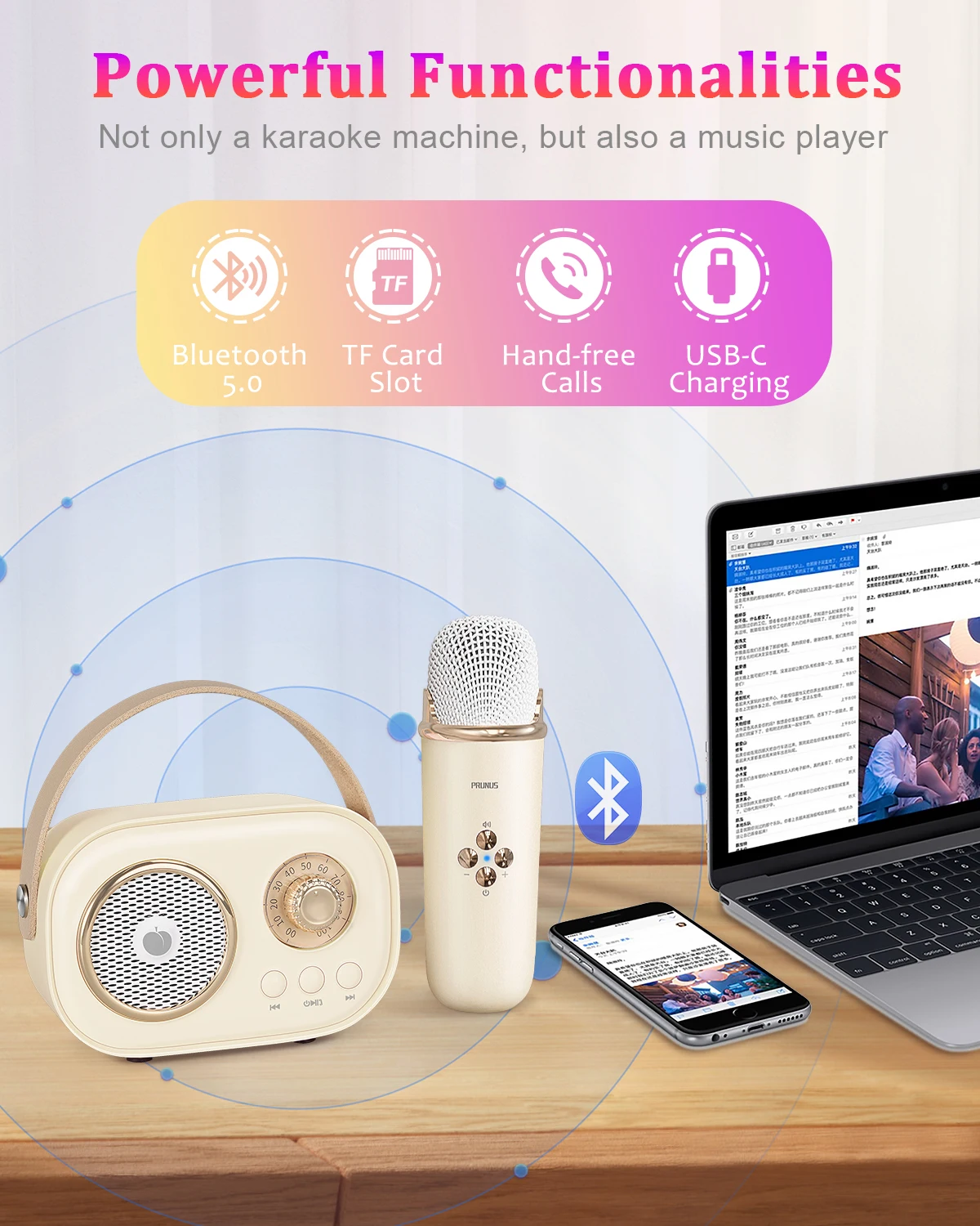 C20 Plus Wireless Karaoke Bluetooth Speaker With Microphone