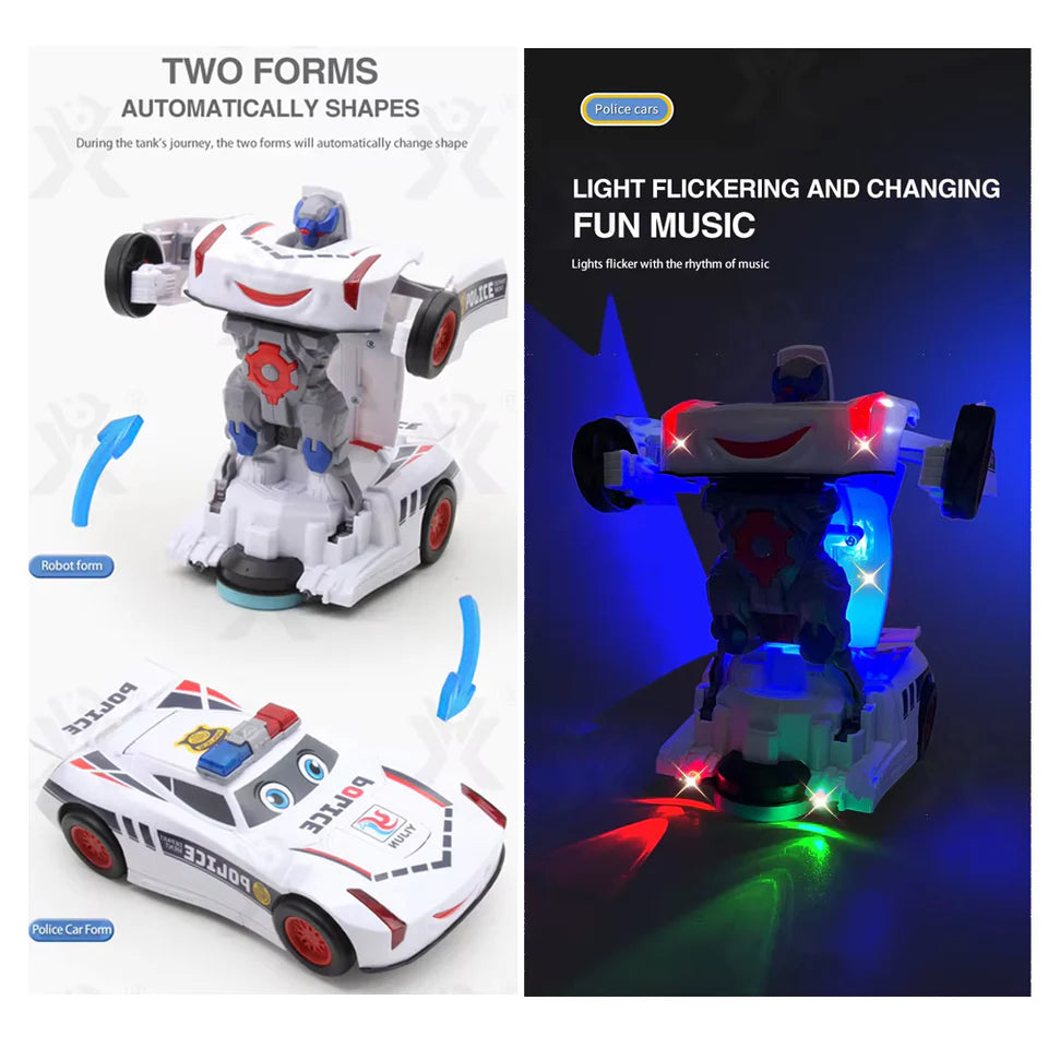 Electronic Deformation Police Car With Light & Sound