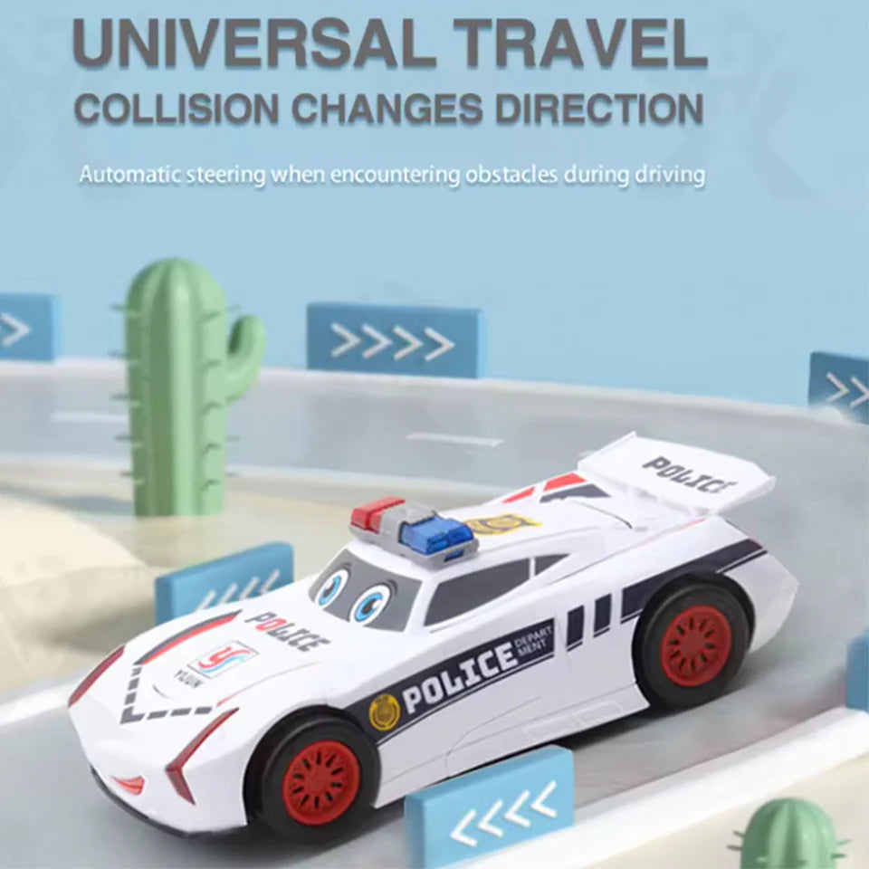 Electronic Deformation Police Car With Light & Sound