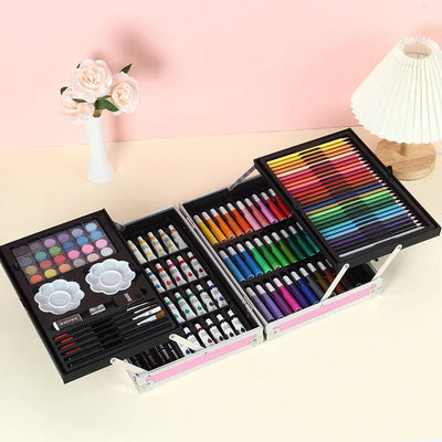 145Pcs Premium Girls Themed Kids Painting Kit Briefcase