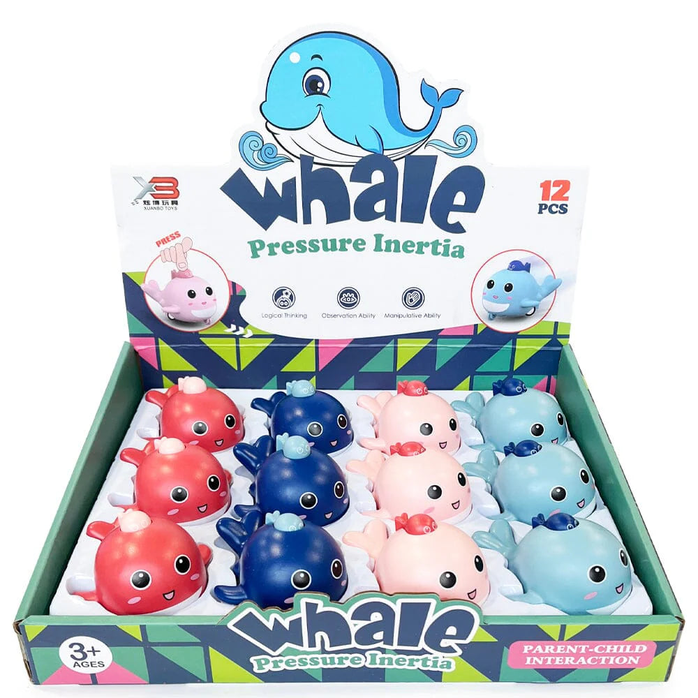Inertial Press & Go Mini Whale Toy - 1Pc