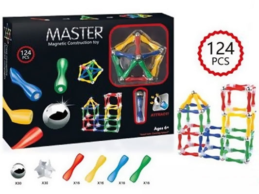 Magnetic Construction Toy - 124Pcs