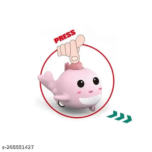 Inertial Press & Go Mini Whale Toy - 1Pc