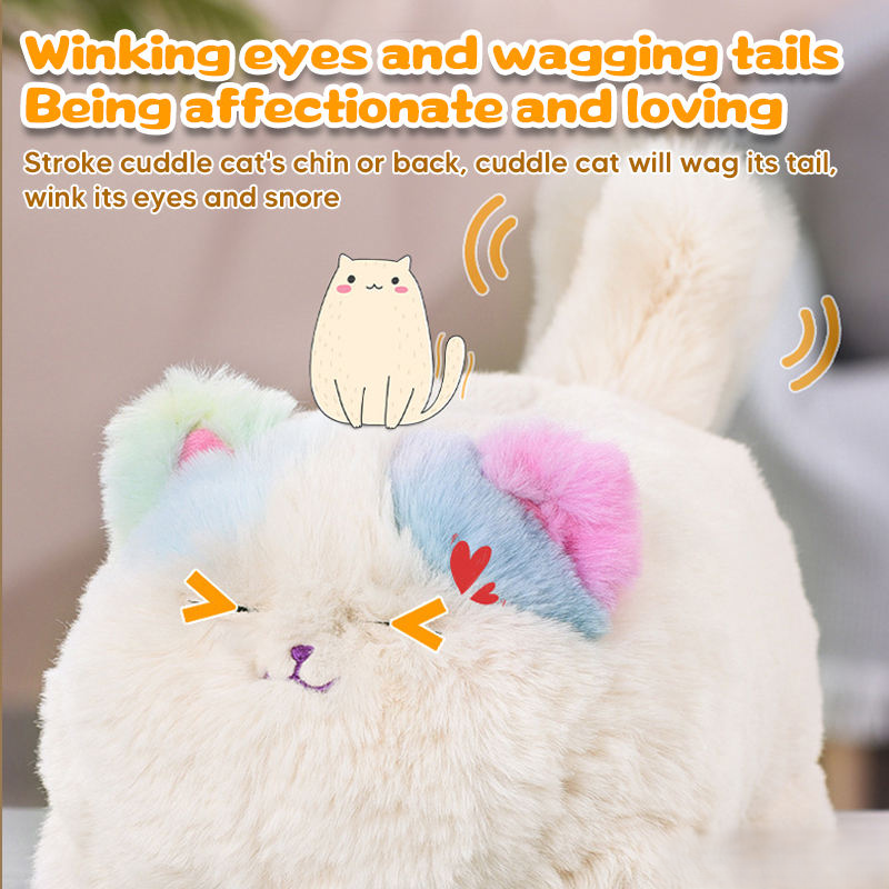 Realistic Plush Persian Cat With Wagging Tail & Winking Eyes