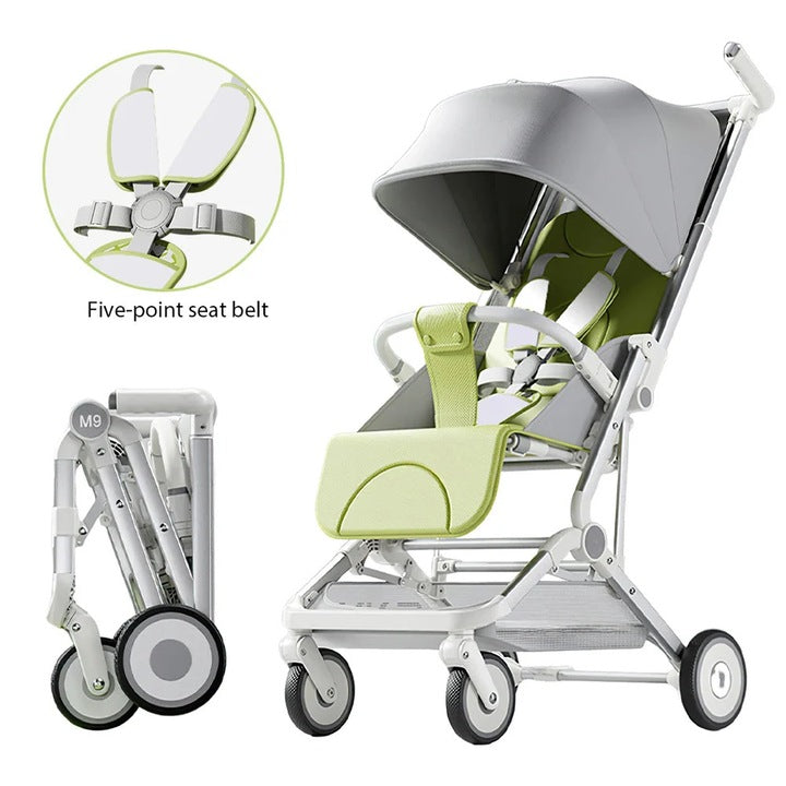 Premium Foldable M9 Baby Stroller Pocket Cart - Gray