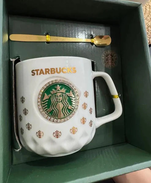 Starbucks Ceramic Coffee Mug With Spoon