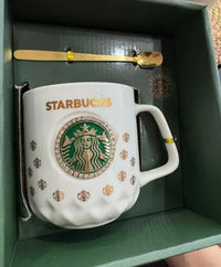 Starbucks Ceramic Coffee Mug With Spoon