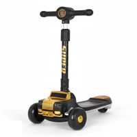 Rolls Royce Adjustable Height Kids Scooter With Light & Music - Black