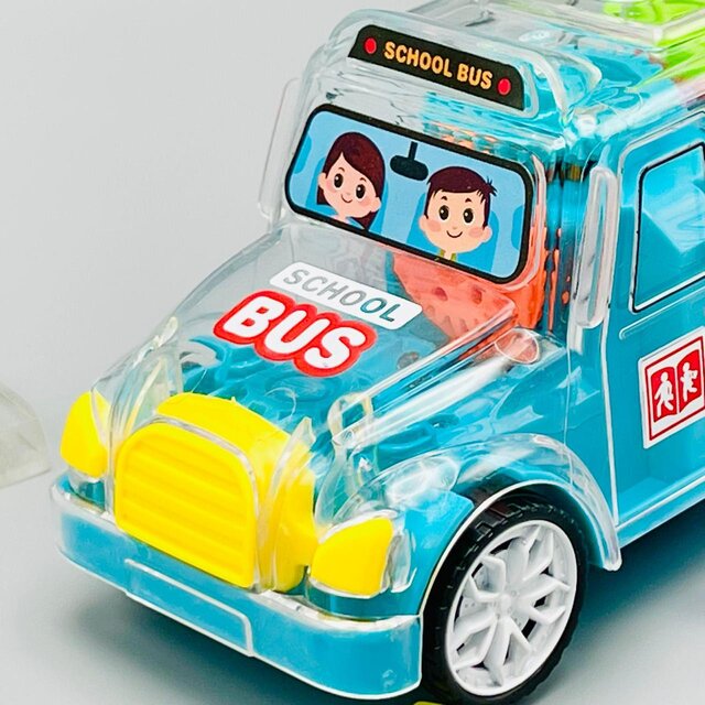 Transparent Body School Bus- Gear Toy