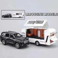 1:32 Diecast Land Cruiser Car With Trailer