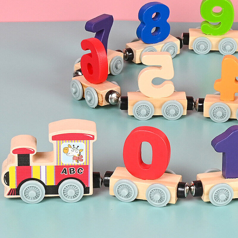 Wooden Magnetic Digital Train 0-20 With Signs