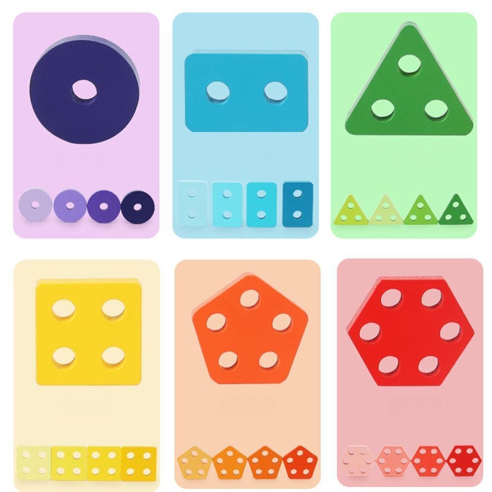 Wooden Building Blocks & 6 Sets Of Column