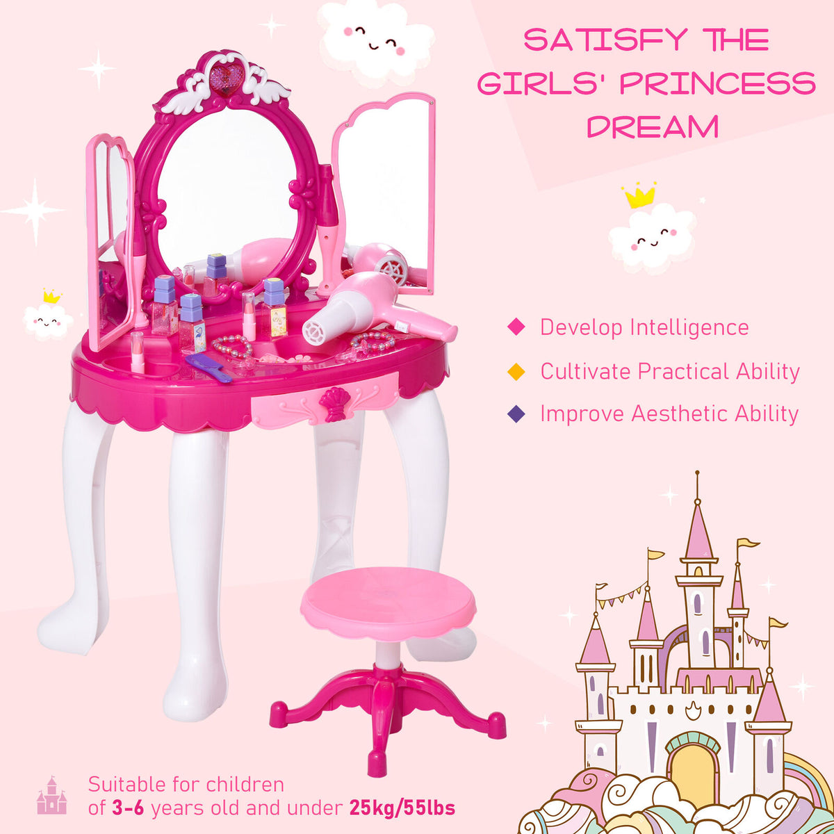 Glamor Mirror Makeup Dressing Table