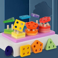 Wooden Building Blocks & 6 Sets Of Column