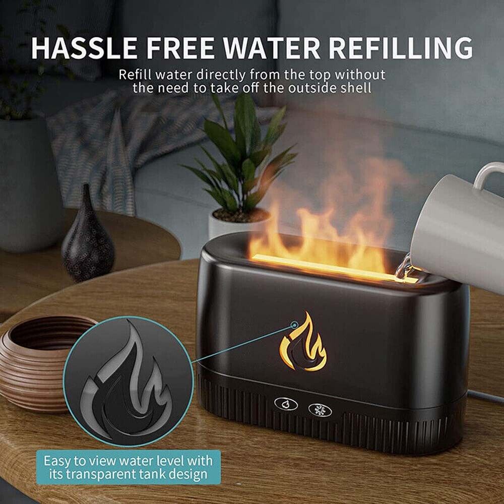 Flame Aroma Diffuser With Flame Light Effect