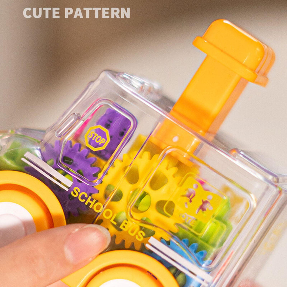 Cute Transparent Body Push & Go Gear Bus