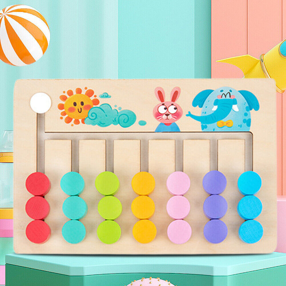 Wooden Slide Color and Shape Matching Toy