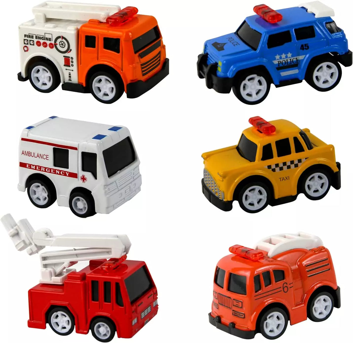 6Pcs Mini Alloy Pullback Cars - Assortment