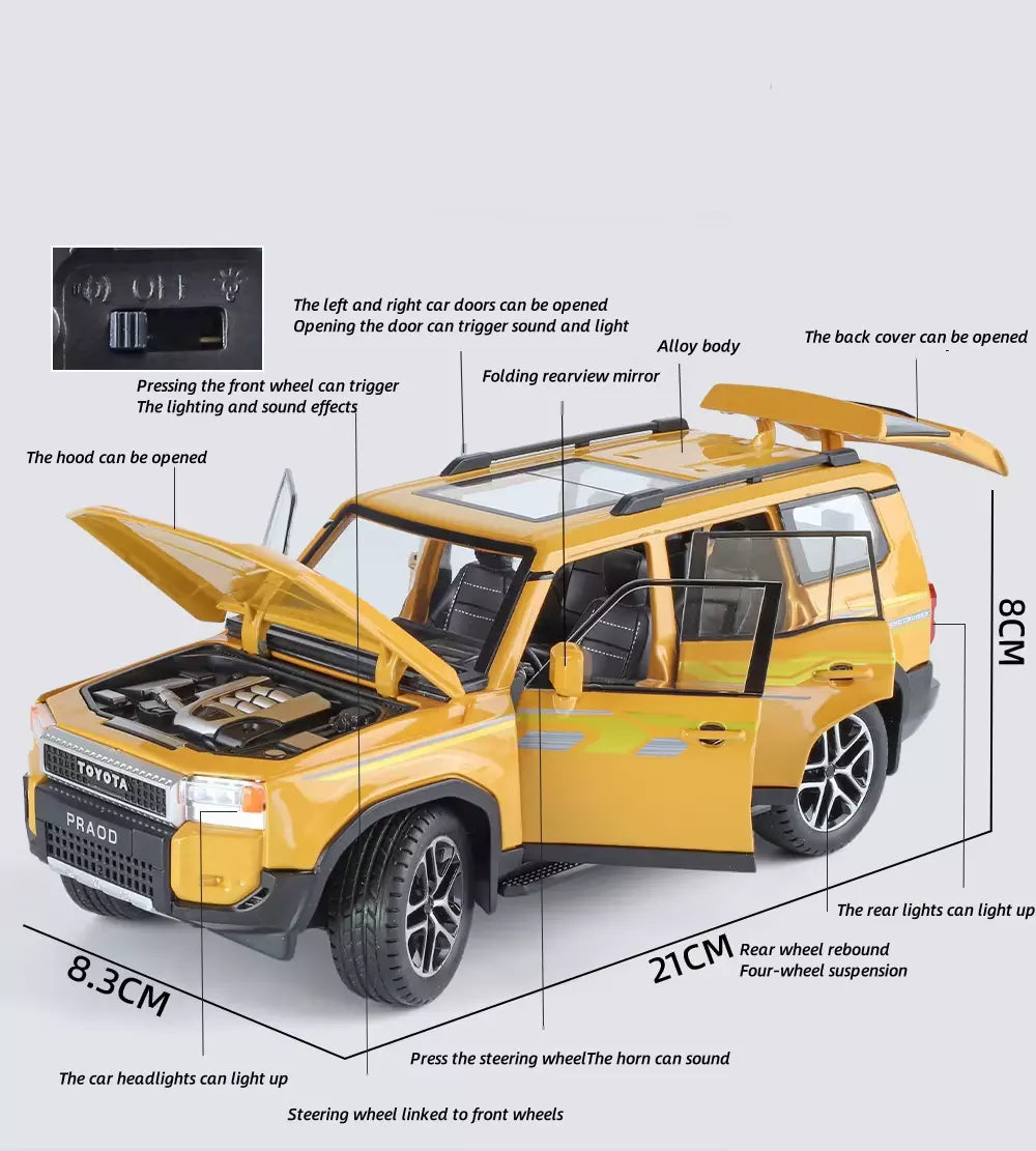 1:24 Diecast Toyota Land Cruiser Prado LC250 Model