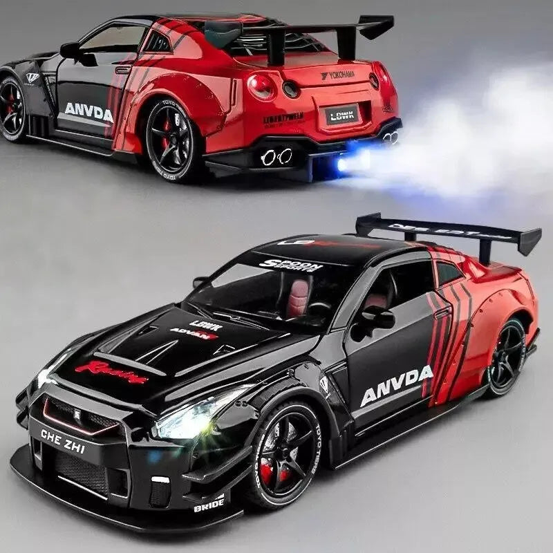 1:24 Diecast Nissan GTR R35 Model Car With Smoke