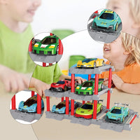 DIY Parking Lot With 6Pcs Mini Alloy Cars