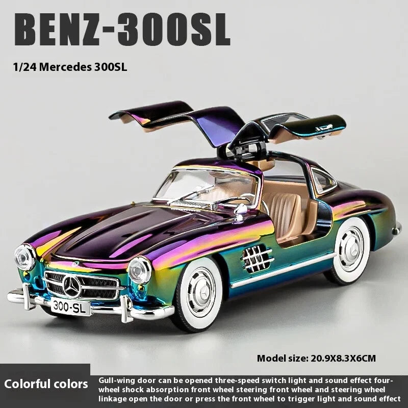 1:24 Diecast Benz 300SL Crystal Color Model With Acrylic Box