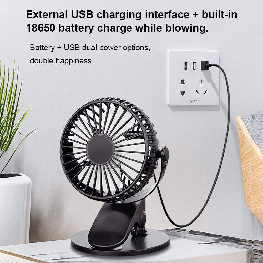 Rechargeable Mini Slim Table Clamp Fan