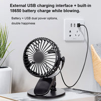 Rechargeable Mini Slim Table Clamp Fan