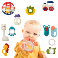 12Pcs Baby Puzzle Teether & Rattle Set