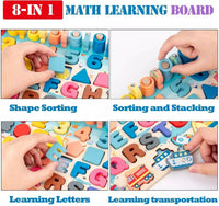 Wooden 8in1 Alpha-Numeric Pairing Board