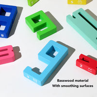 Wooden Montessori Number Blocks For Stacking & Balance