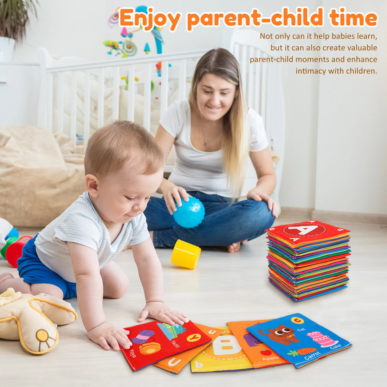 26Pcs Toddlers Soft Alphabet Cards With Storage Bag