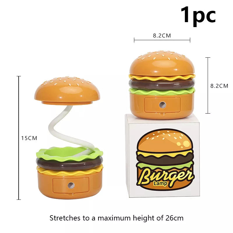 Rechargeable Cute Burger Table Lamp With Sharpener