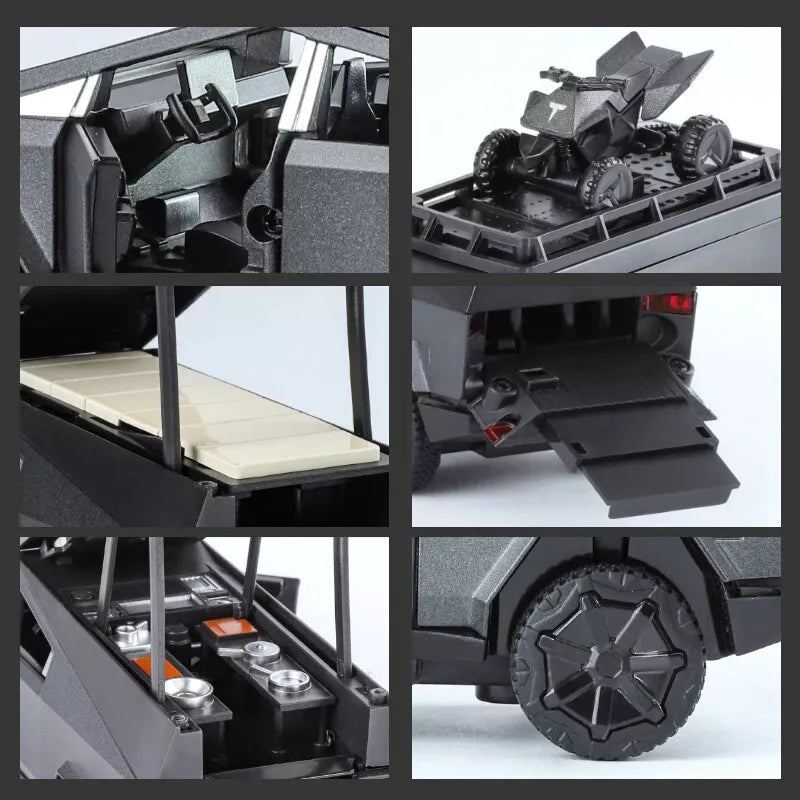 1:32 Diecast Tesla Camping Cybertruck With Bike