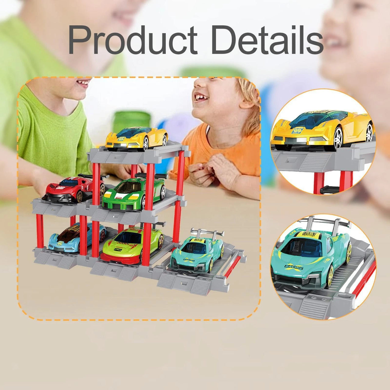 DIY Parking Lot With 6Pcs Mini Alloy Cars