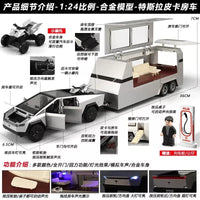 1:24 Diecast Tesla Pickup Truck With Trailer & Bike