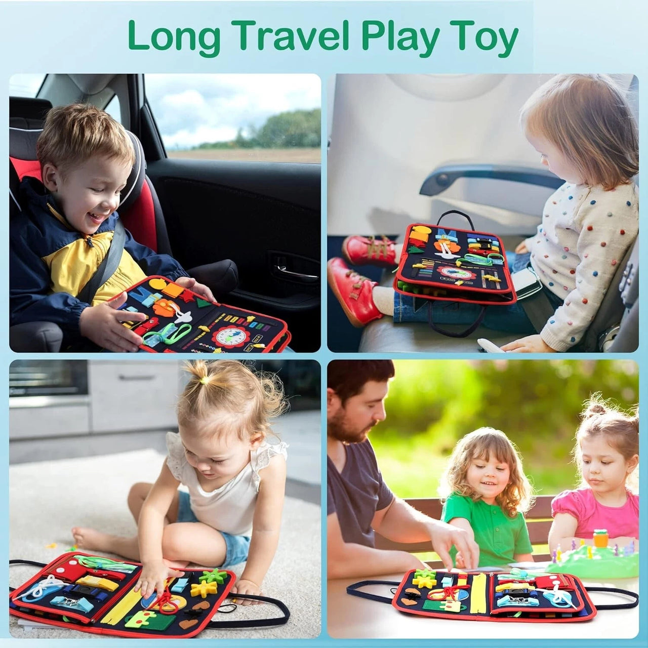 Montessori Multi-functional Activity Busy Book - Dark Blue