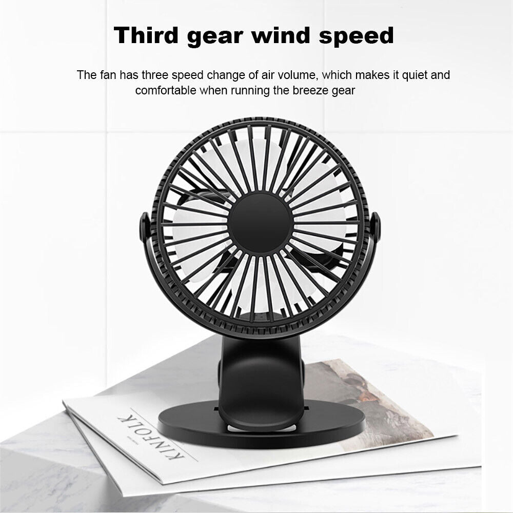 Rechargeable Mini Slim Table Clamp Fan