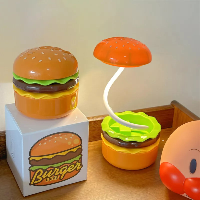 Rechargeable Cute Burger Table Lamp With Sharpener