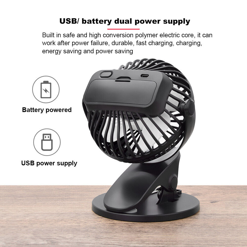 Rechargeable Mini Slim Table Clamp Fan